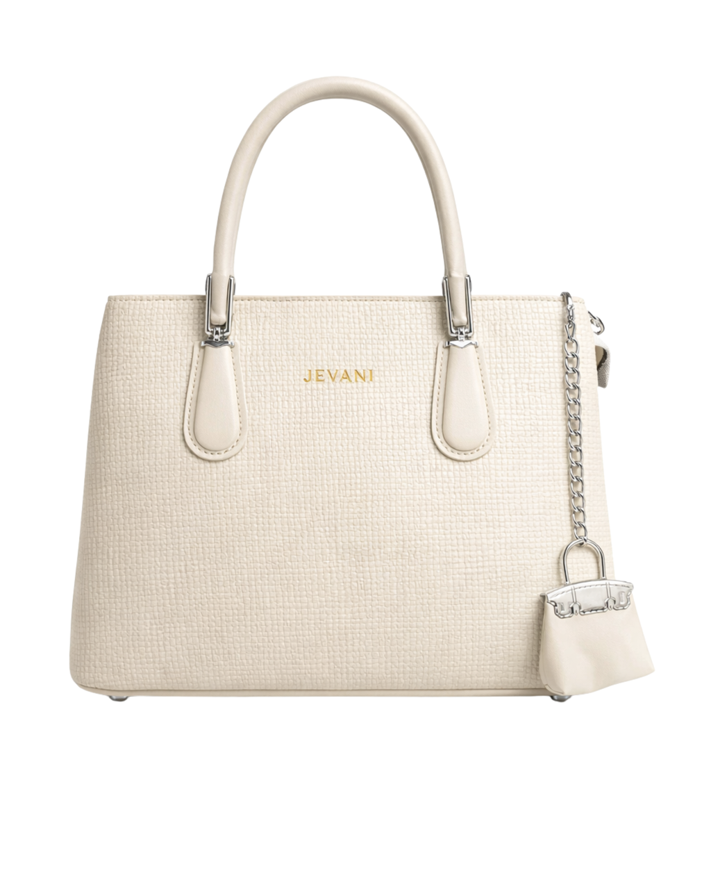 JEVANI Women’s Structured Handbag | Premium Leather Tote with Chain Charm