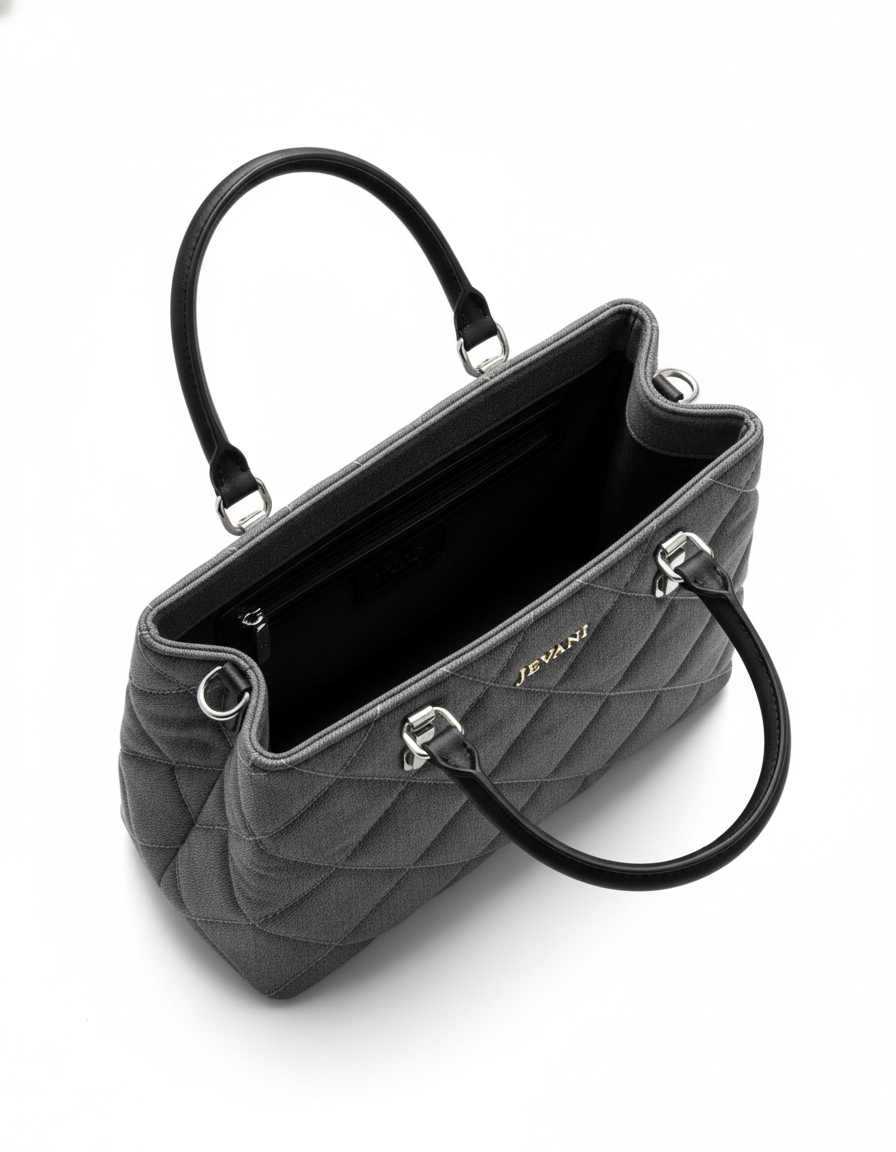 Women’s Quilted Handbag | Premium Leather Tote Bag with Top Handle